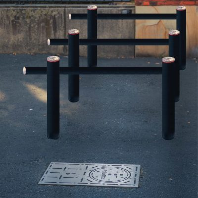 Fahrradständer als Poller, Hochsicherheitspoller, Fahrradständer für Innenstadt. Fahrradständer für Fußgängerzone